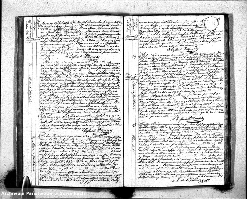 Obraz 6 z jednostki "Księga Aktów Urodzenia Urzędnika Stanu Cywilnego Gminy Metelskiey Pttu Seyneńskiego Wttwa Augustowskiego Od dnia 1- go Stycznia Tysiąc Osimset dwudziestego piątego roku 1825"