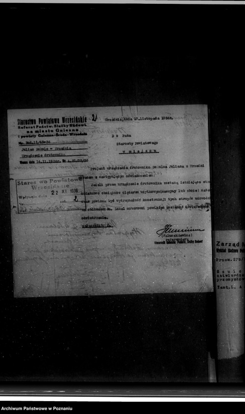 Obraz 6 z jednostki "Zatwierdzenie zakładu przemysłowego /śrutownika/ J. Schultza we Wrześni"