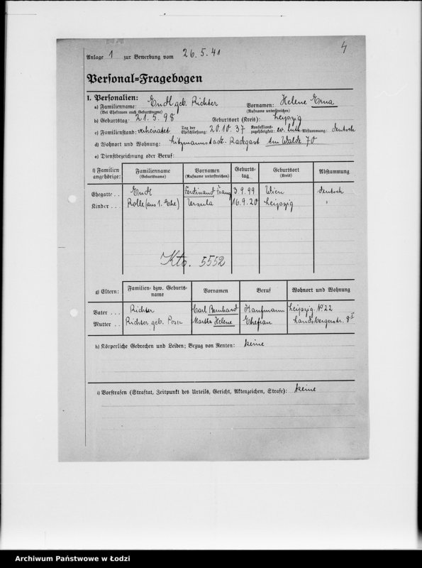 Obraz 9 z jednostki "Ausgeschiedene Angestellte F-G [Akta personalne]"