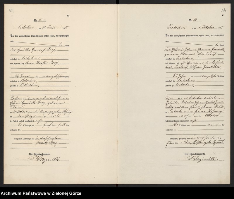 image.from.unit.number "Sterbe-Register (Haupt Register) Standesamt Trebschen Kreis Züllichau-Schwiebus 1908 bis 1922"