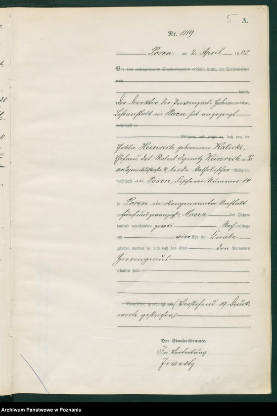 Obraz 8 z jednostki "Księga miejscowa urodzeń t. III"