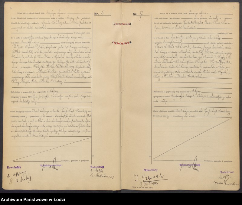 Obraz 6 z jednostki "Akta małżeństw od numeru 1 do numeru 692"