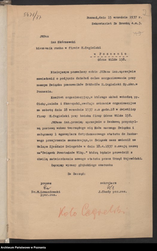 image.from.unit.number "Akta koła H. Cegielski w Poznaniu."