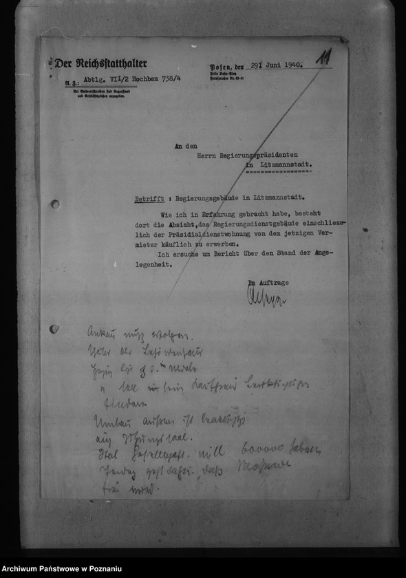 Obraz 20 z jednostki "Regierungsgebäude in Litzmannstadt - Łódź"