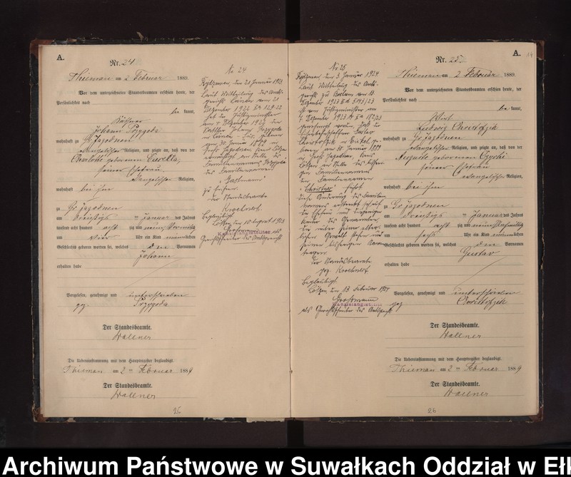 image.from.unit.number "Geburts-Neben-Register des Preussischen Standes-Amtes Rydzewen Kreis Loetzen"