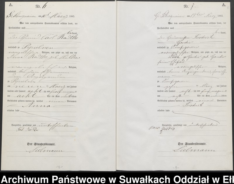 image.from.unit.number "Geburts-Haupt-Register des Königlich Preussischen Standes-Amtes Ukta Kreis Sensburg"