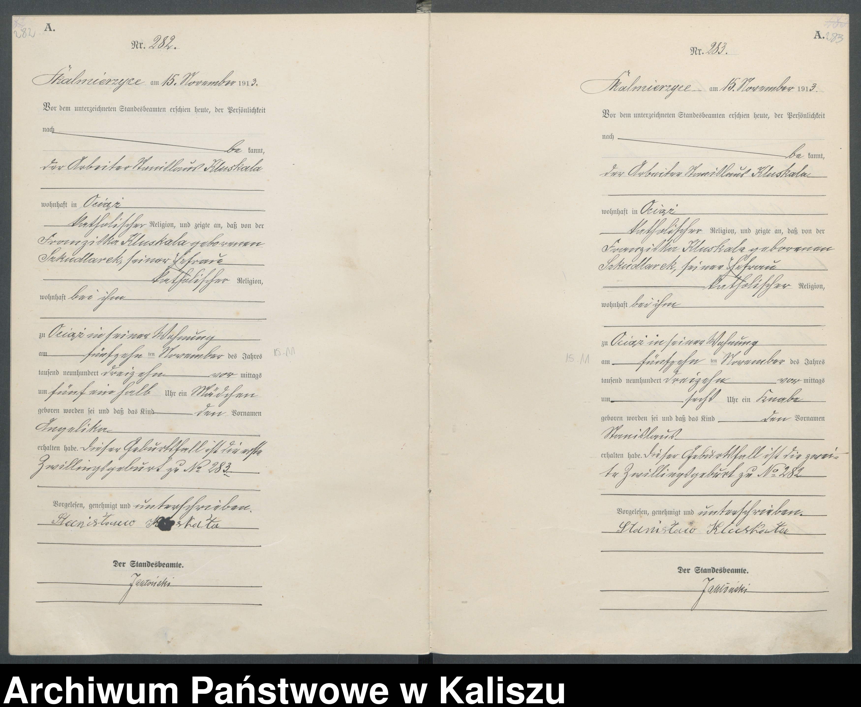 Skan z jednostki: [Księga urodzeń]