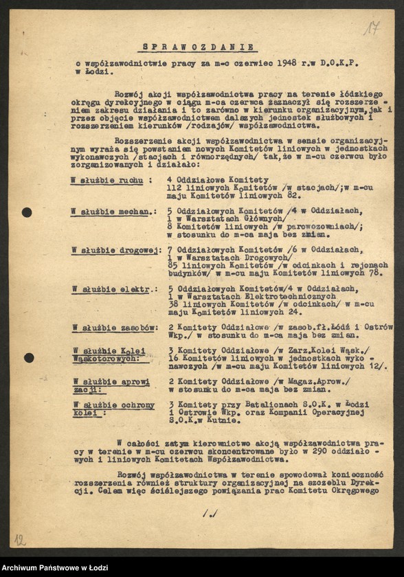 Obraz 18 z jednostki "Dyrekcja Okręgowa Kolei Państwowych - sprawozdania z rozwoju współzawodnictwa pracy"