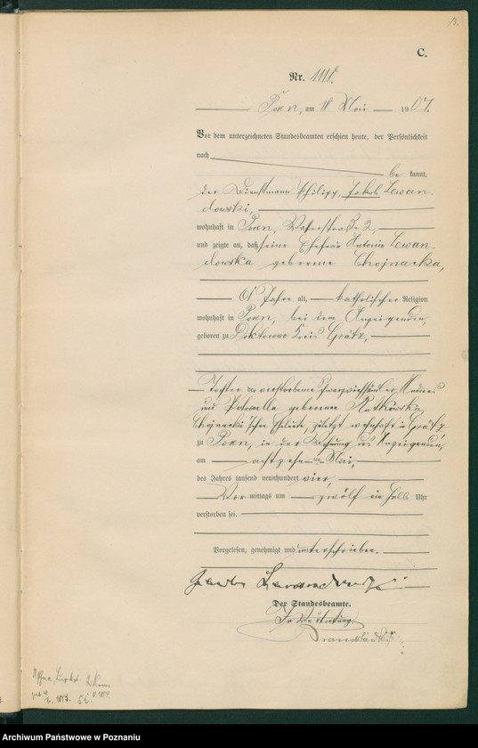 Obraz 5 z jednostki "Księga miejscowa zgonów tom III"