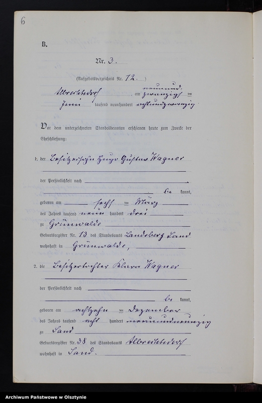 Obraz 8 z jednostki "Heiraths-Neben-Register Nr 1 - 9 [ Księga małżeństw - wtóropis ]"