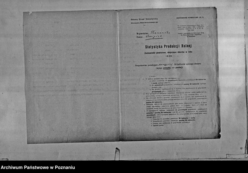 Obraz 19 z jednostki "/Statystyka produkcji rolnej - zestawienie powiatowe - Śmigiel"