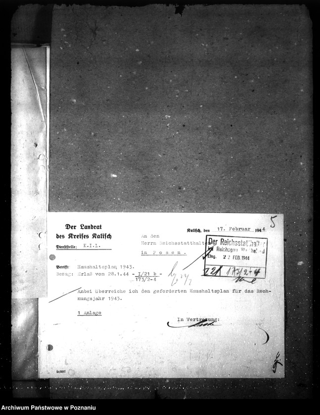 Obraz 9 z jednostki "Landkreis Kalisch- Haushaltssetzung nebst Haushaltsplan"