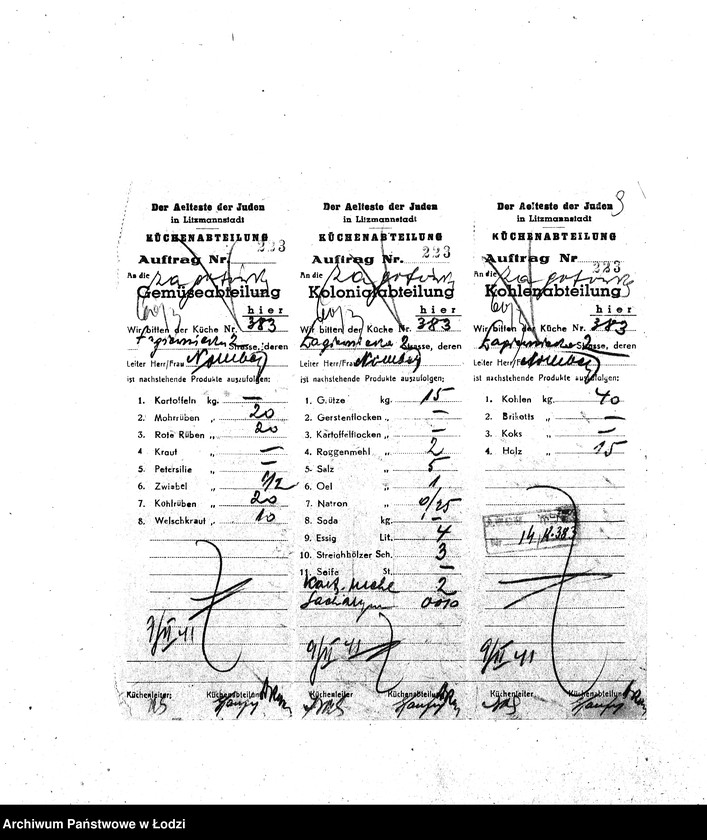 Obraz 12 z jednostki "[Kuchnia nr 383, ul. Łagiewnicka 2. Działalność kuchni]"