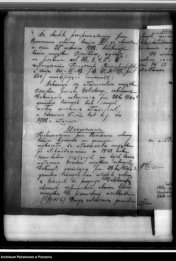 Obraz 13 z jednostki "Sprawa lustracji lasu dóbr Osuchów powiatu kaliskiego oraz sprawa odroczenia terminu zalesienia 3,06 ha gruntów leśnych"