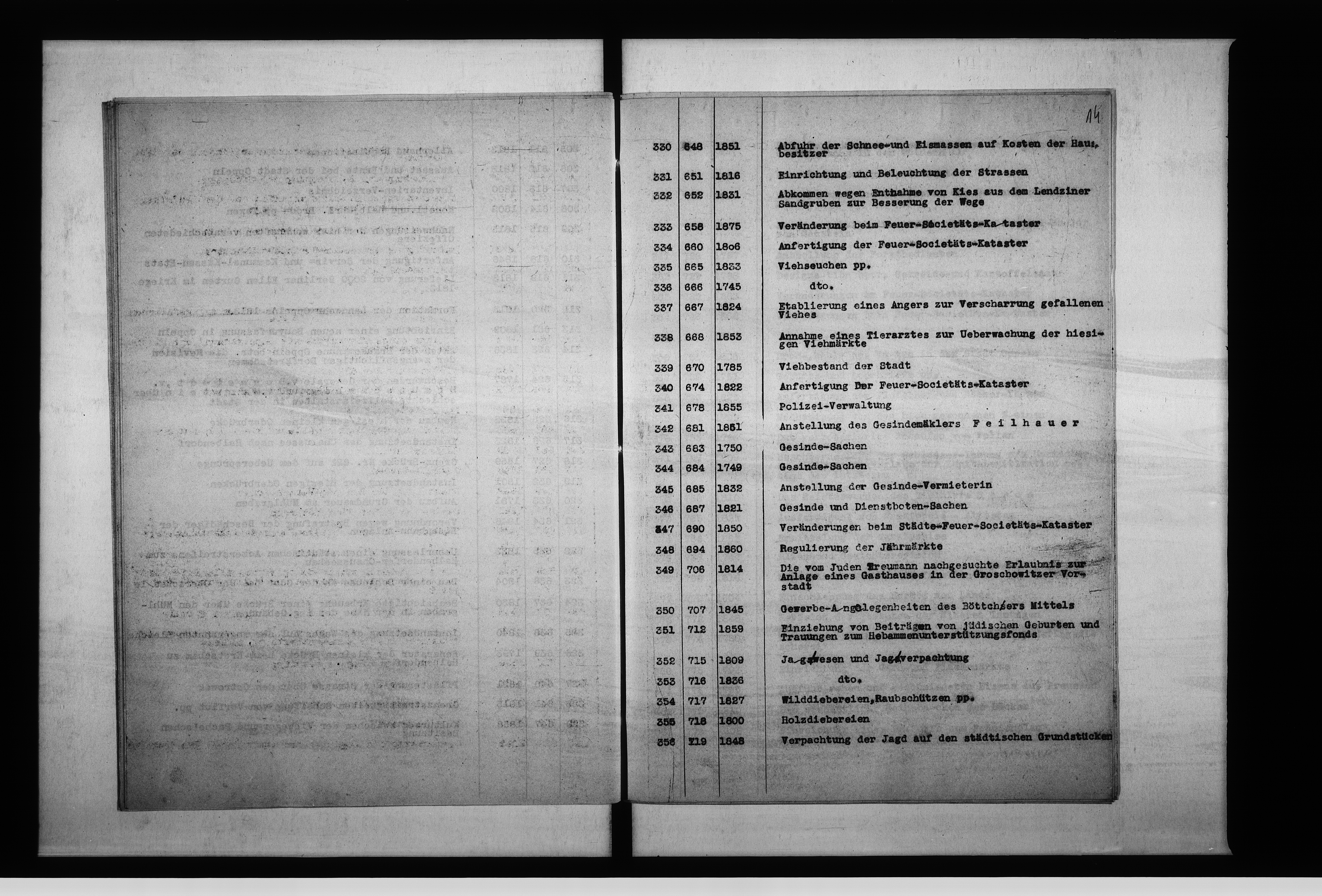 Obraz 18 z jednostki "Staatsarchiv Breslau Repositur 229 Abtlg. [Abteilung] Stadt Oppeln 2 abschriftliche Verzeichnisse enth[altend] Aktenstücke 1-1557 u[nd] 977a, 978a, zusammen 1559 Aktenstücke."