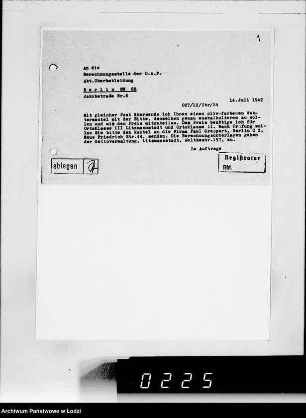 Obraz 5 z jednostki "[Korespondencja z urzędami, instytucjami i firmami] Lit.Ber-Ble"