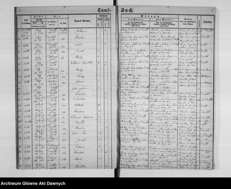 Obraz z jednostki "Gmina: Dornfeld. Seniorat: średni. Konfesja: augsburska. Księga metrykalna urodzeń."