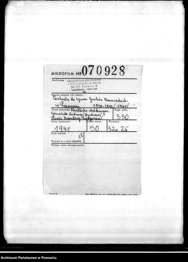 Obraz 2 z jednostki "Amtliche Meldungen Gemeinde Łochowo (Łoskowo). Kreis Bromberg (Bydgoszcz)"