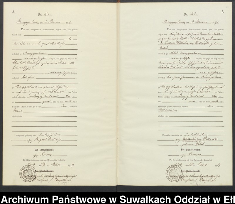 image.from.unit.number "A1.Geburts-Register [Haupt-Register] Standesamt Stadtgemeinde Marggrabowa No.1 bis 144"