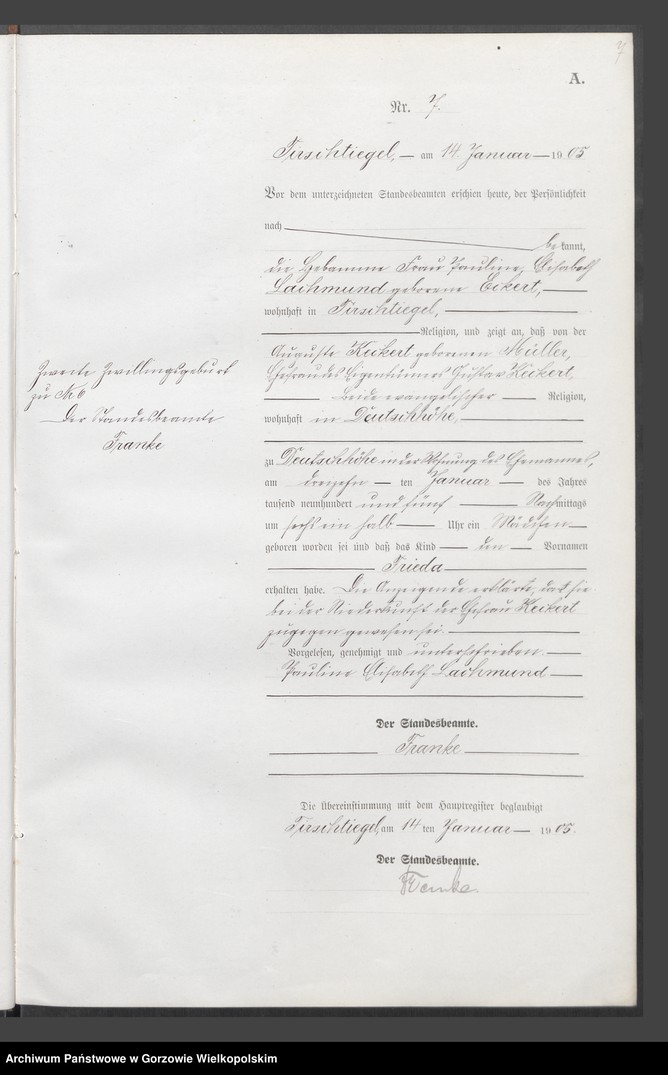 Obraz 10 z jednostki "Geburts Register"