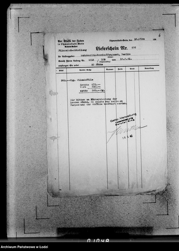 Obraz 10 z jednostki "339 Filzstiefel. Auslieferung"