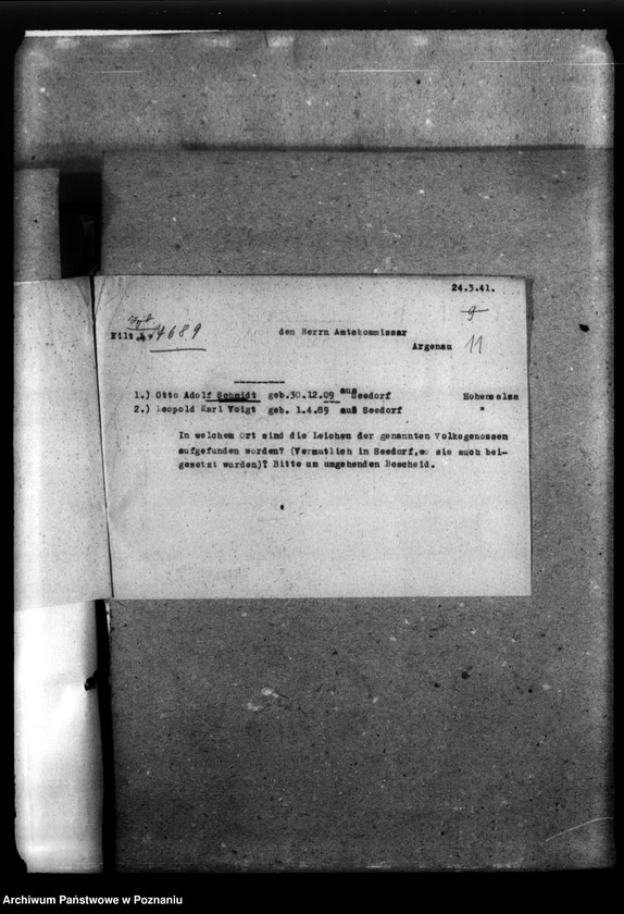 Obraz 15 z jednostki "Korespondencja w sprawie miejscowych Niemców, którzy zginęli w 1939 roku A - Z"