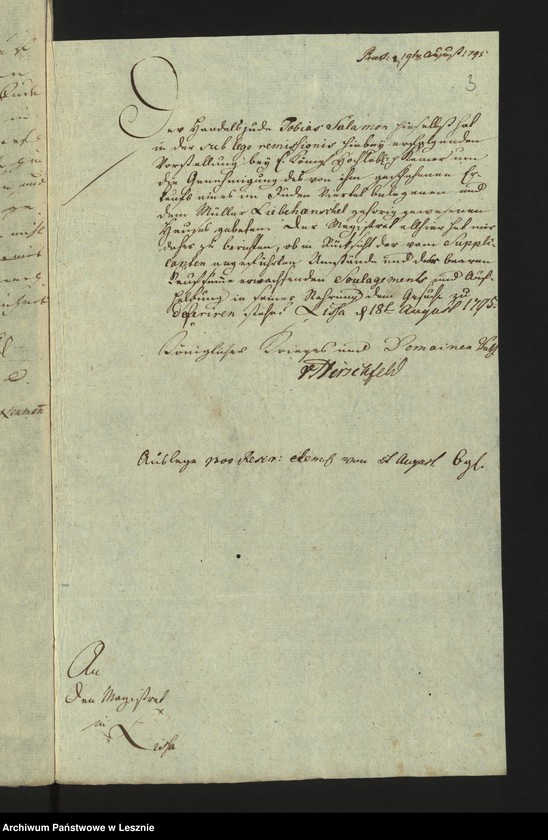 Obraz 6 z jednostki "[Akta in Sachen des Müllers Johann Samuel Liebeheutschel gegen den Schutzjuden Tobias Salomon]"