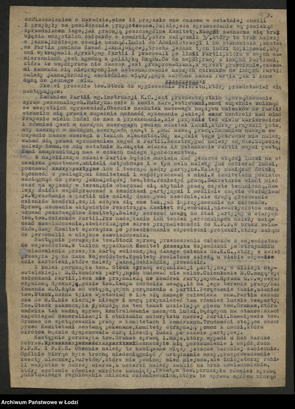 Obraz 8 z jednostki "Protokoły narad instruktorów [personalnych] komitetów powiatowych i miejskich [z załącznikami]"