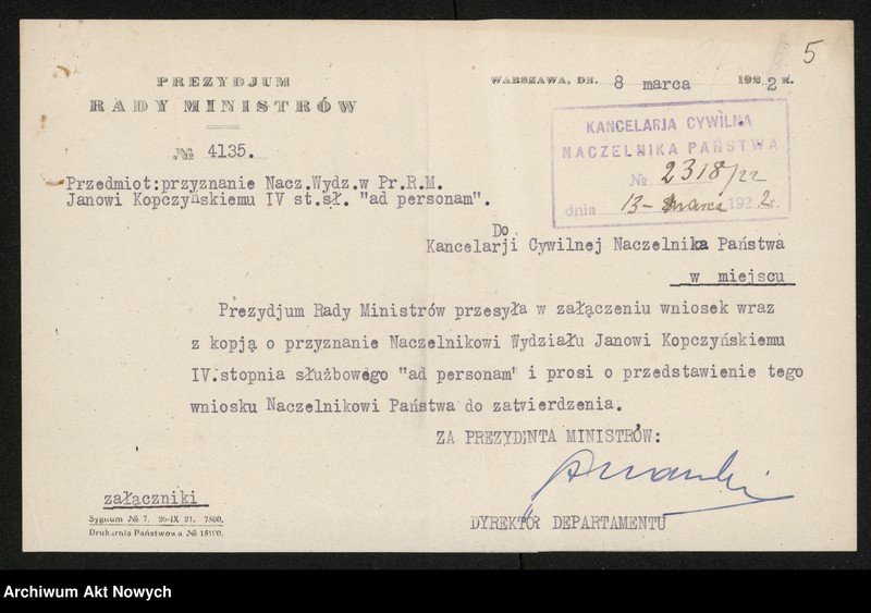 image.from.unit.number "Nominacje i dymisje w Biurze Prezydium Rady Ministrów"