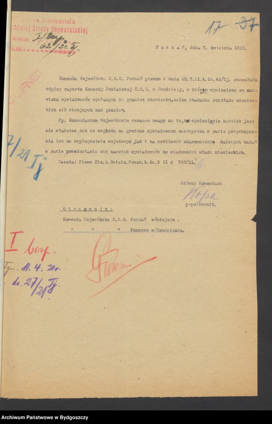 image.from.unit.number "Tajne akta Komendy Głównej Zachodniej Straży Obywatelskiej [plany mobilizacji, raporty wywiadowcze, rozkazy i zarządzenia wewnętrzne]"