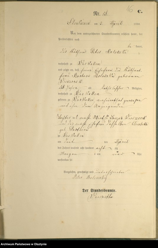 Obraz 18 z jednostki "Sterbe-Haupt-Register Nr 1 - 49"