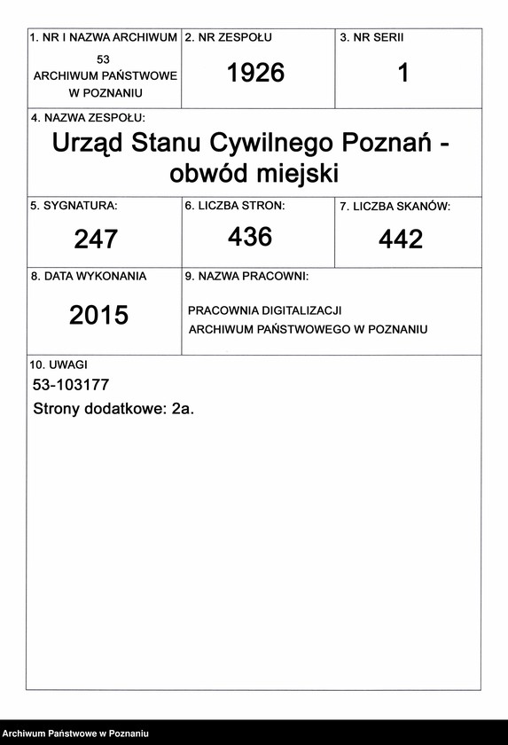 Obraz 1 z jednostki "Księga urodzeń t. V"