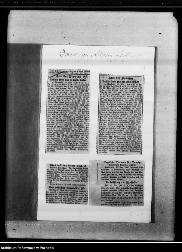 Obraz 5 z jednostki "Sprawa granic niepodległej Polski [wycinki prasowe z gazety "Danziger Allgemeine Zeitung"]"