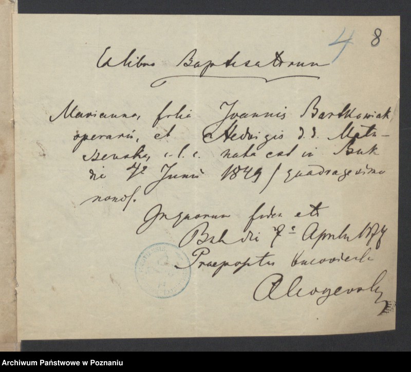 Obraz 10 z jednostki "Die von den Verlobten beigebrachten Urkunden zur Eheschliessung pro 1877"