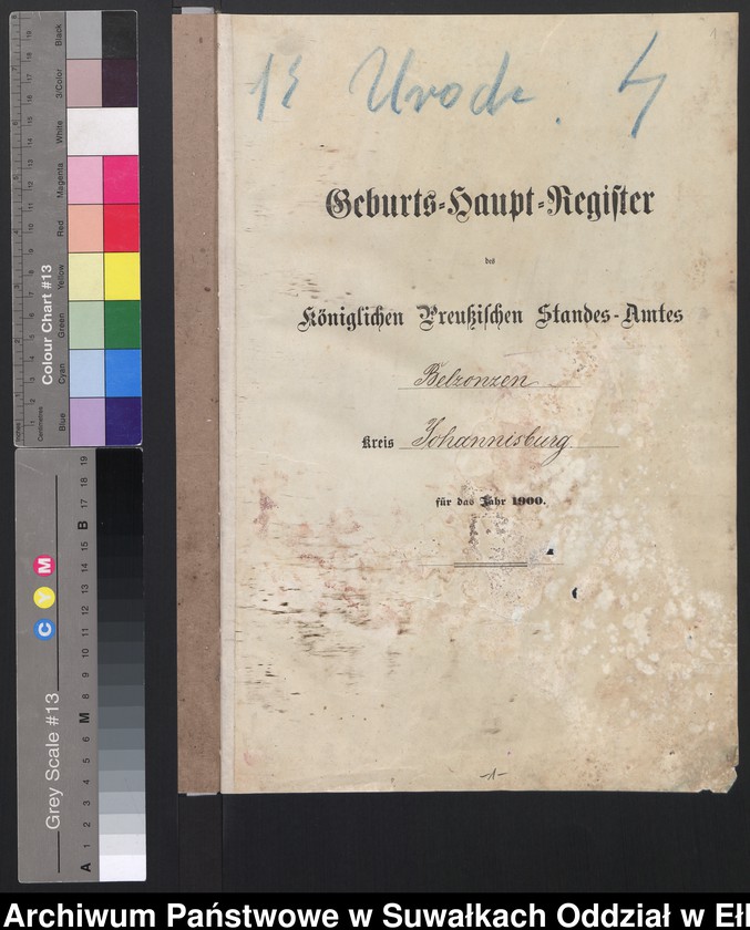 image.from.unit.number "Geburts-Haupt-Register des Königlichen Preussischen Standes-Amtes Belzonzen Kreis Johannisburg"