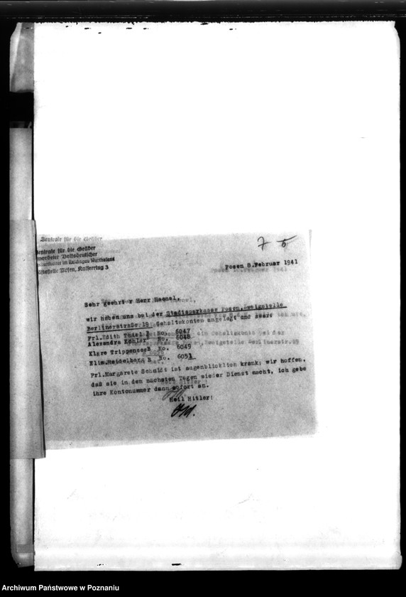 Obraz 11 z jednostki "Schriftwechsel mit der Reichsstalshalterei betr. die Gefolgschaftsmitglieder der Gräberzentrale"