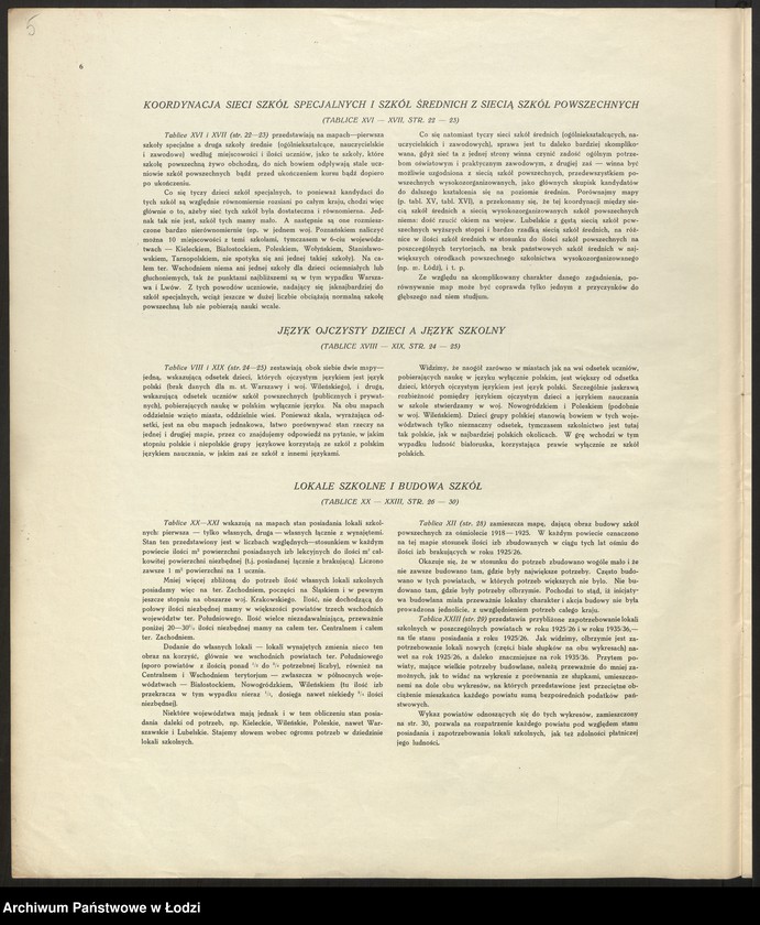 Obraz 7 z jednostki "Atlas szkolnictwa powszechnego Rzeczypospolitej Polskiej. Opracował Marian Falski, Warszawa 1929"