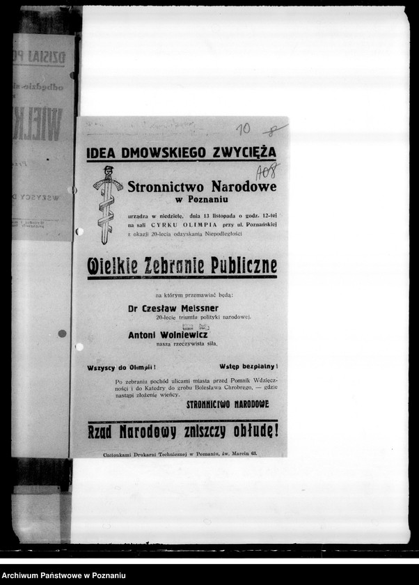 Obraz 14 z jednostki "Ulotki Stronnictwa Narodowego- przed wyborami samorządowymi miasta Poznania"