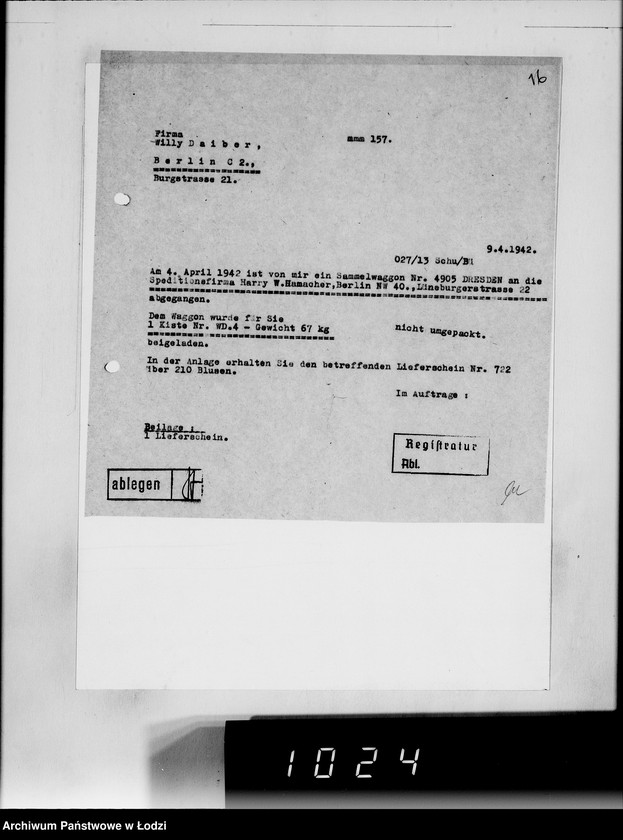 Obraz 20 z jednostki "[Korespondencja z urzędami, instytucjami i firmami] Lit.Da-De."