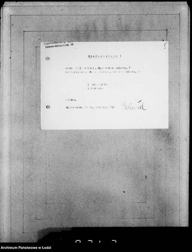 Obraz 9 z jednostki "Einnahme Anweisungen. [Sprzedaż przedmiotów skonfiskowanych]"