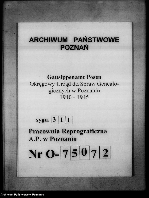 Obraz 1 z jednostki "[Spisy ksiąg stanu cywilnego wyznania katolickiego i ewangelickiego, dotyczy miejscowości: Babinost powiat Sulechów, Przytoczna powiat Międzyrzecz, Trzcianka powiat Trzcianka]"