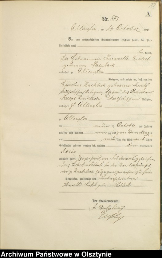 image.from.unit.number "Geburts-Haupt-Register Tom III,Nr 561 - 751"
