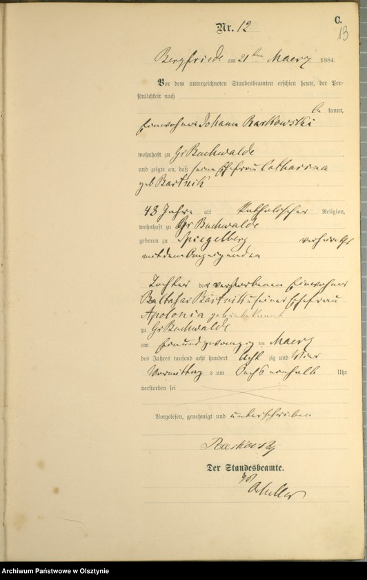 image.from.unit.number "Sterbe-Haupt-Register Nr 1 - 64"