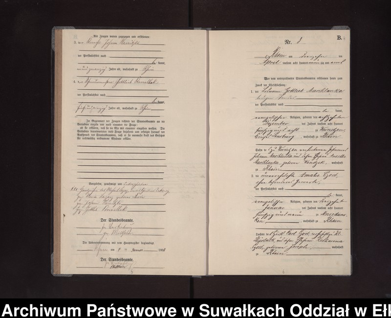 image.from.unit.number "Heiraths-Neben-Register des Preussischen Standes-Amtes Rhein Kreis Loetzen"