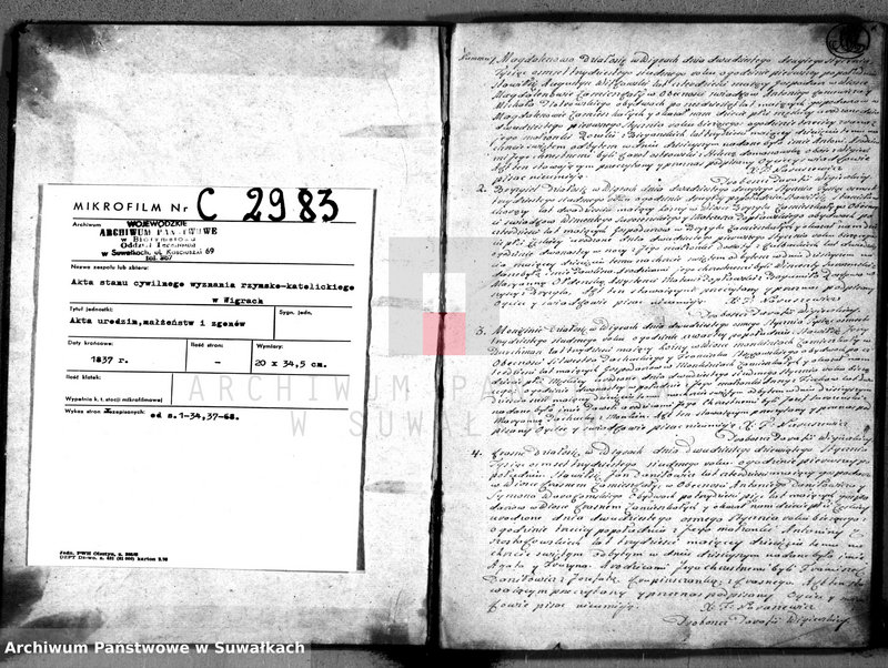 image.from.unit.number "Duplikat urodzonych, zaślubionych y umarłych kościoła wigierskiego parafialnego roku 1837"