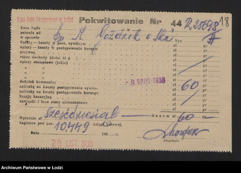 Obraz 20 z jednostki "Mojżesz Goździk, Beniamin Goździk, Abram Jakub Goździk, Mendel Wolf Cytner- sprzedaż manufaktury"