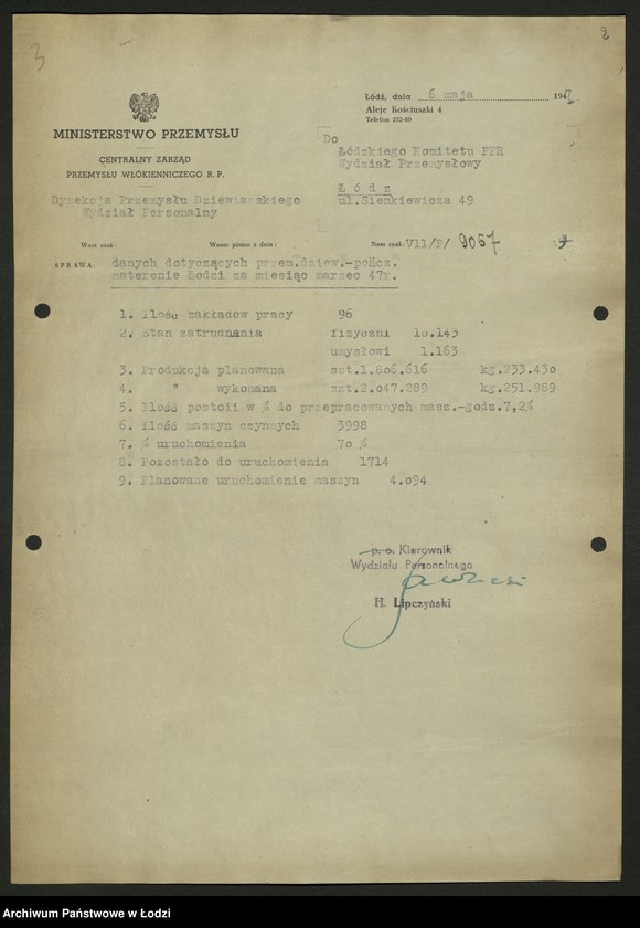 Obraz 3 z jednostki "Dyrekcja Przemysłu Dziewiarskiego; sprawozdania [z działalności]"