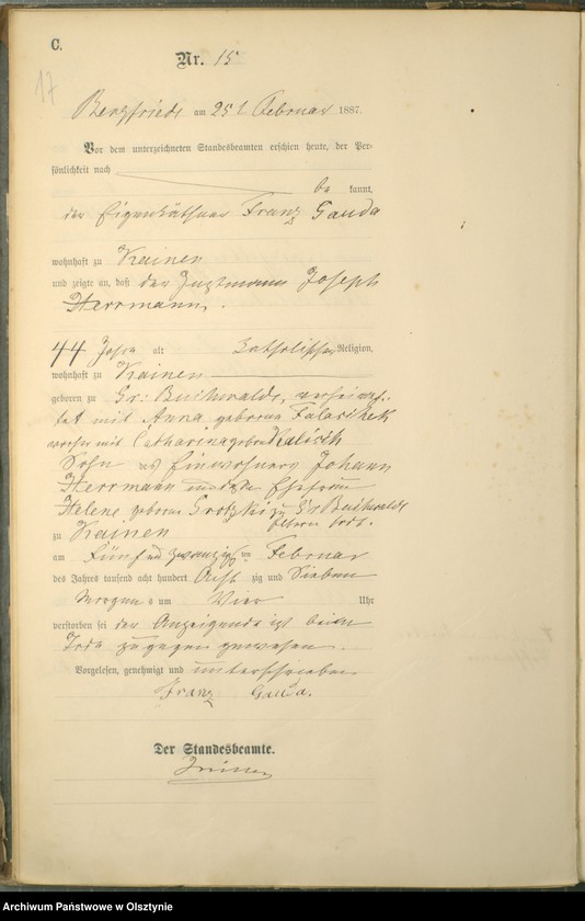 image.from.unit.number "Sterbe-Haupt-Register Nr 1 - 65"