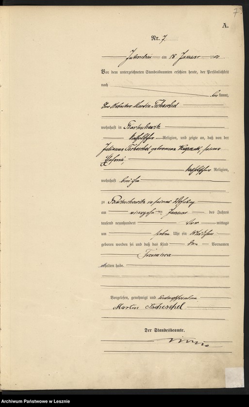 Obraz 10 z jednostki "[Księga urodzeń]"