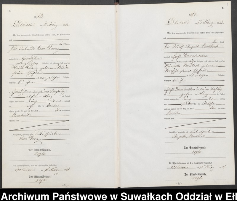 image.from.unit.number "Geburts-Neben-Register des Preussischen Standes-Amtes Orlowen Kreis Loetzen"